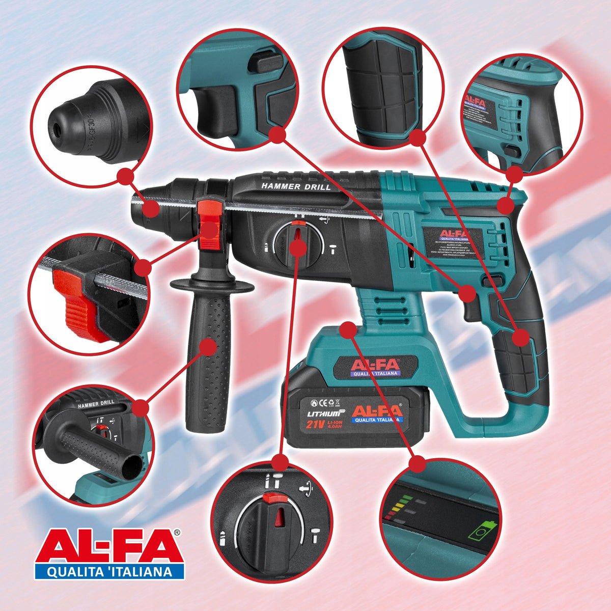 Hammer Drill CORDLESS IMPACT Hammer SDS+ 2 Batteries DRILL SET Packaging status original