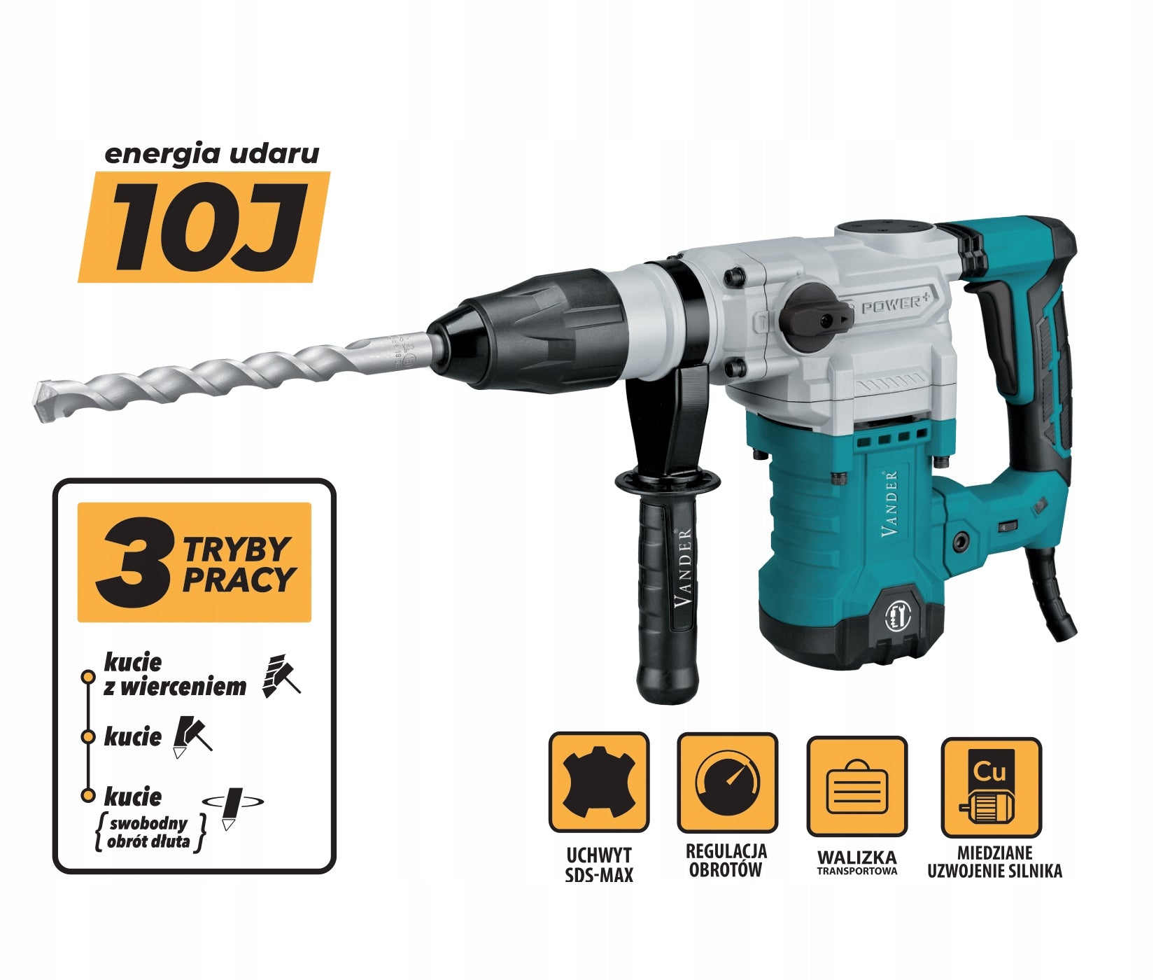 Hammer Drill Hammer 1600W 10J SDS-MAX VANDER VMU747 EAN (GTIN) 5907377565048