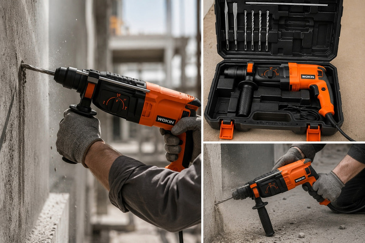Hammer drill hammer drill SDS+ 800W, 2,8J suitcase WOKIN Manufacturer code 787180