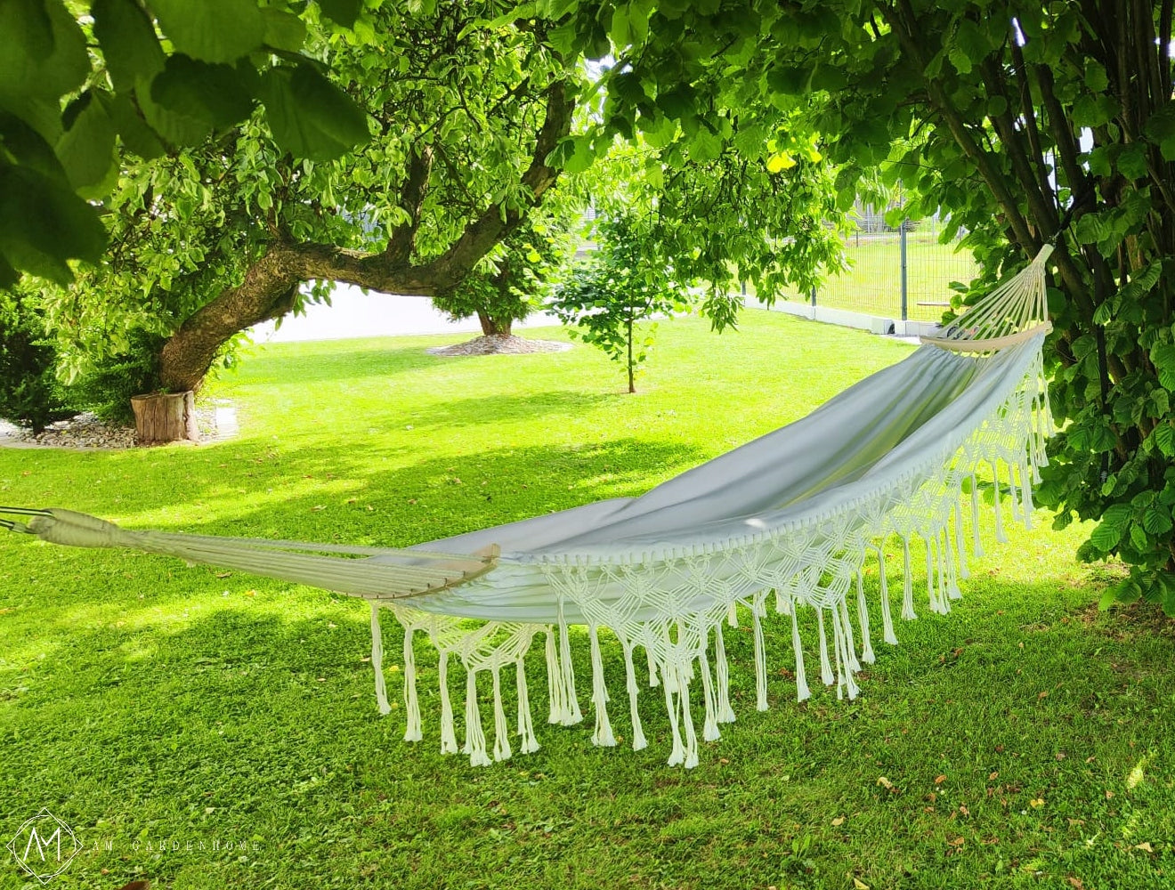 Hammock 2 PERSON BOHO WITH BARS braided MACRAME Deckchair XL 280x150cm COTTON Packaging status original
