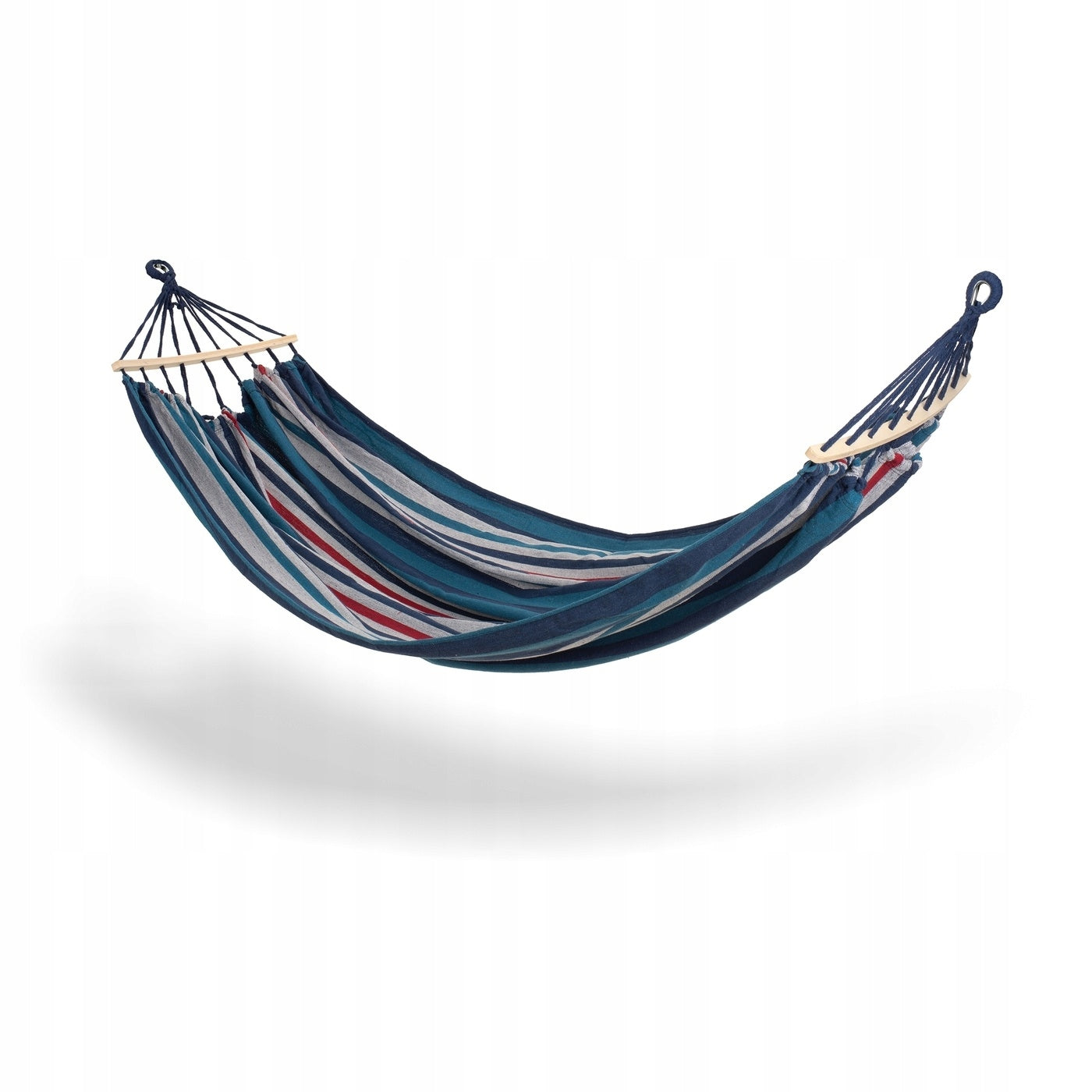 Hammock 200 x 150cm + 2 ropes 300cm + bag STRIPS BLUE 200GK