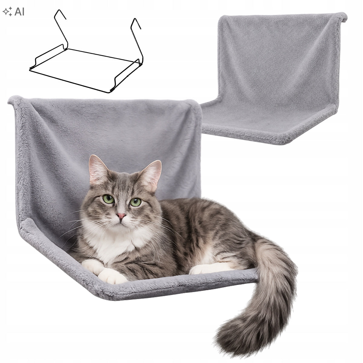 Hammock Cat Bed for Calorifer Heater 45x30cm Grey