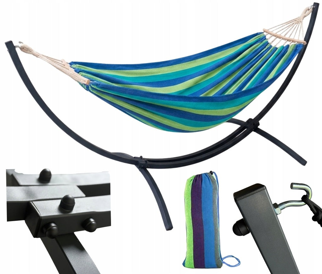 Hammock with Garden Frame Metal Stand for Double Hammock 200kg