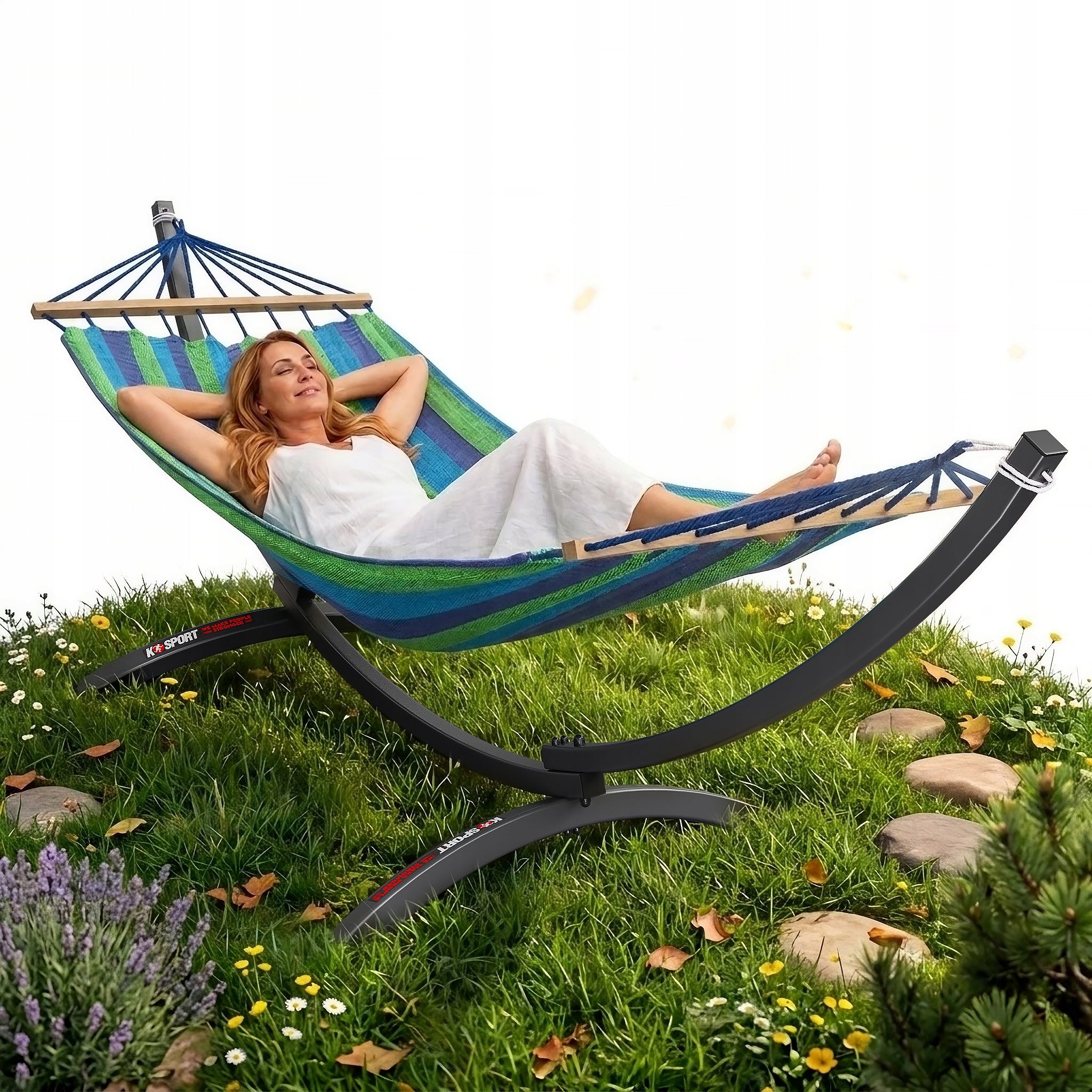 Hammock with garden frame double stand for hammock steel for terrace