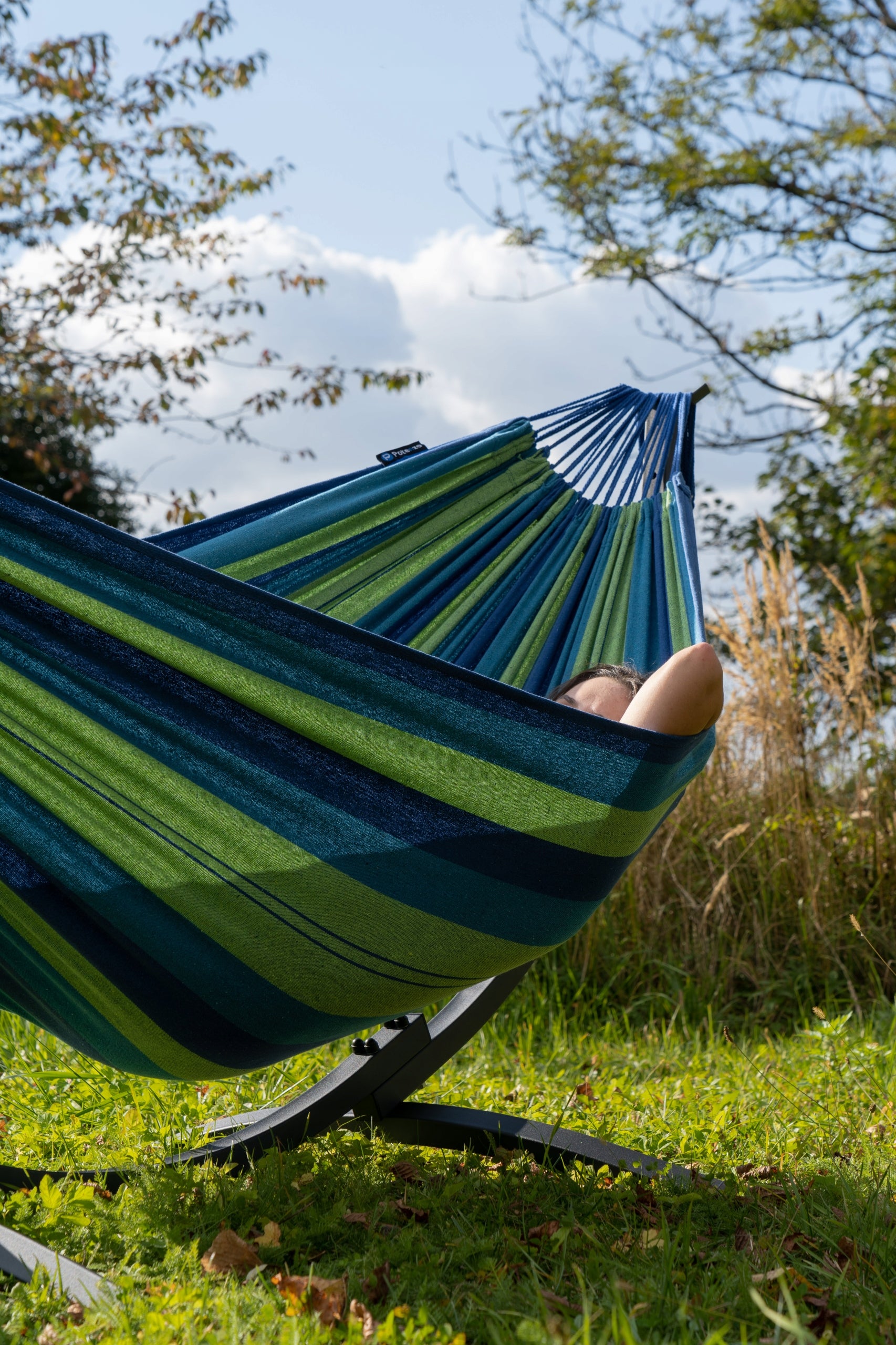 Hammock with steel frame KOMPAKT set for terrace garden hammock POTENZA Packaging status original