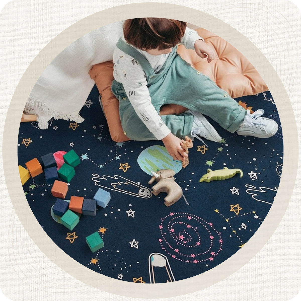 Hamur Home Large EDUCATIONAL Mat 150x150 SPACE Carpet Children's Anti-slip Packaging status original