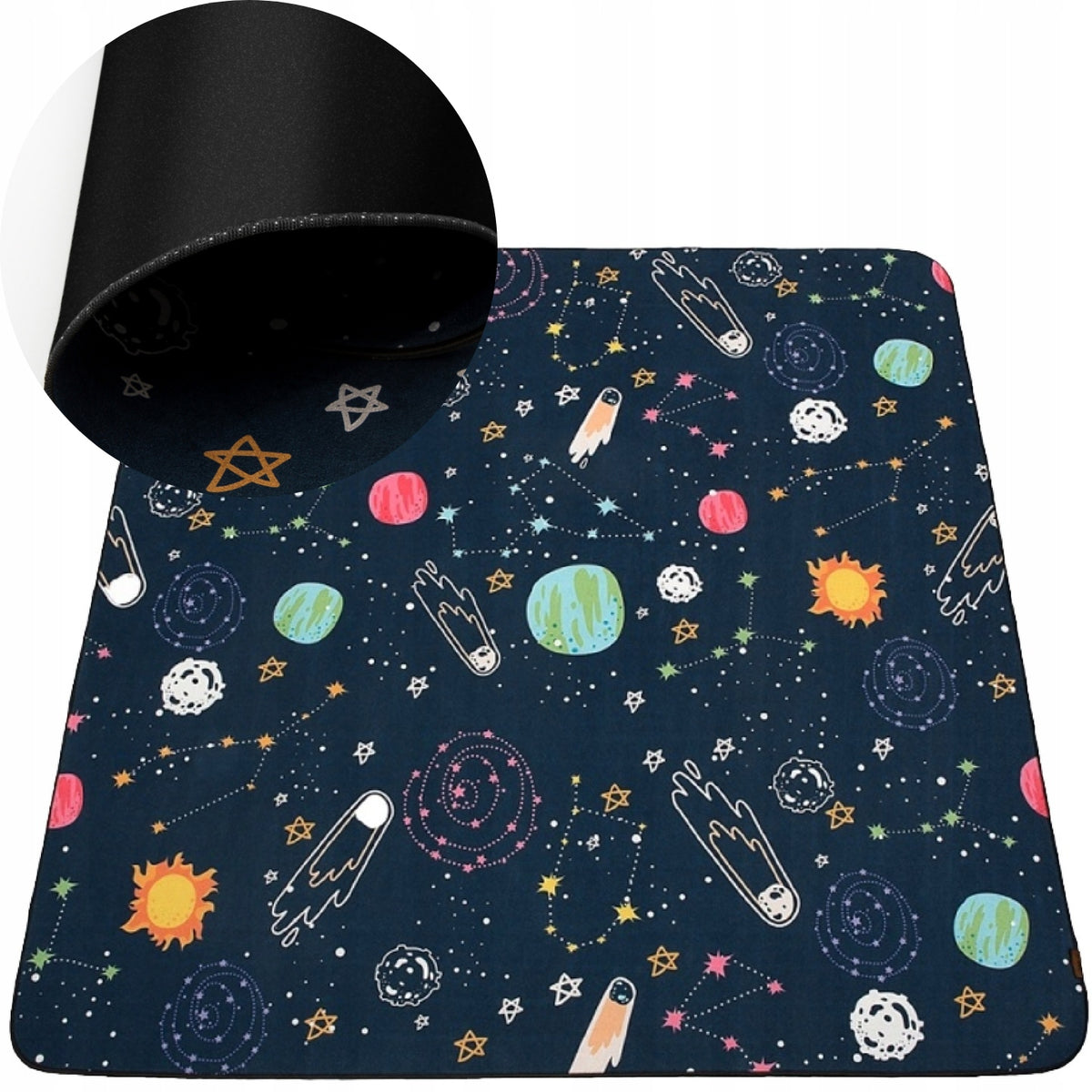 Hamur Home Large EDUCATIONAL Mat 150x150 SPACE Carpet Children's Anti-slip