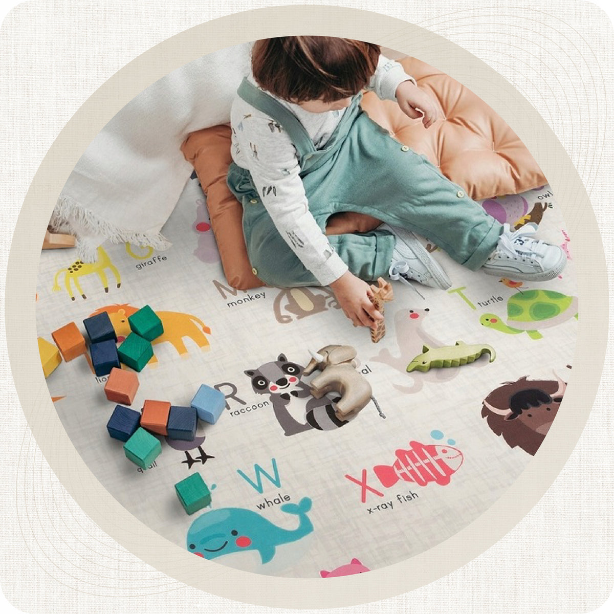 Hamur Home Large EDUCATIONAL Mat Children's Carpet 150x150 Non-slip Packaging status original