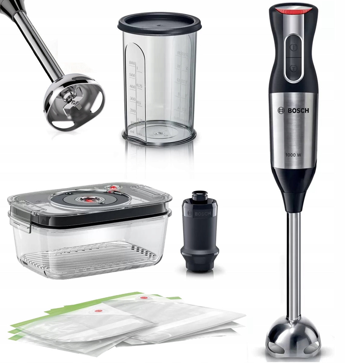 Hand Blender Bosch Ergomixx MS6CM61V2 1000W Turbo Vacuum Packaging