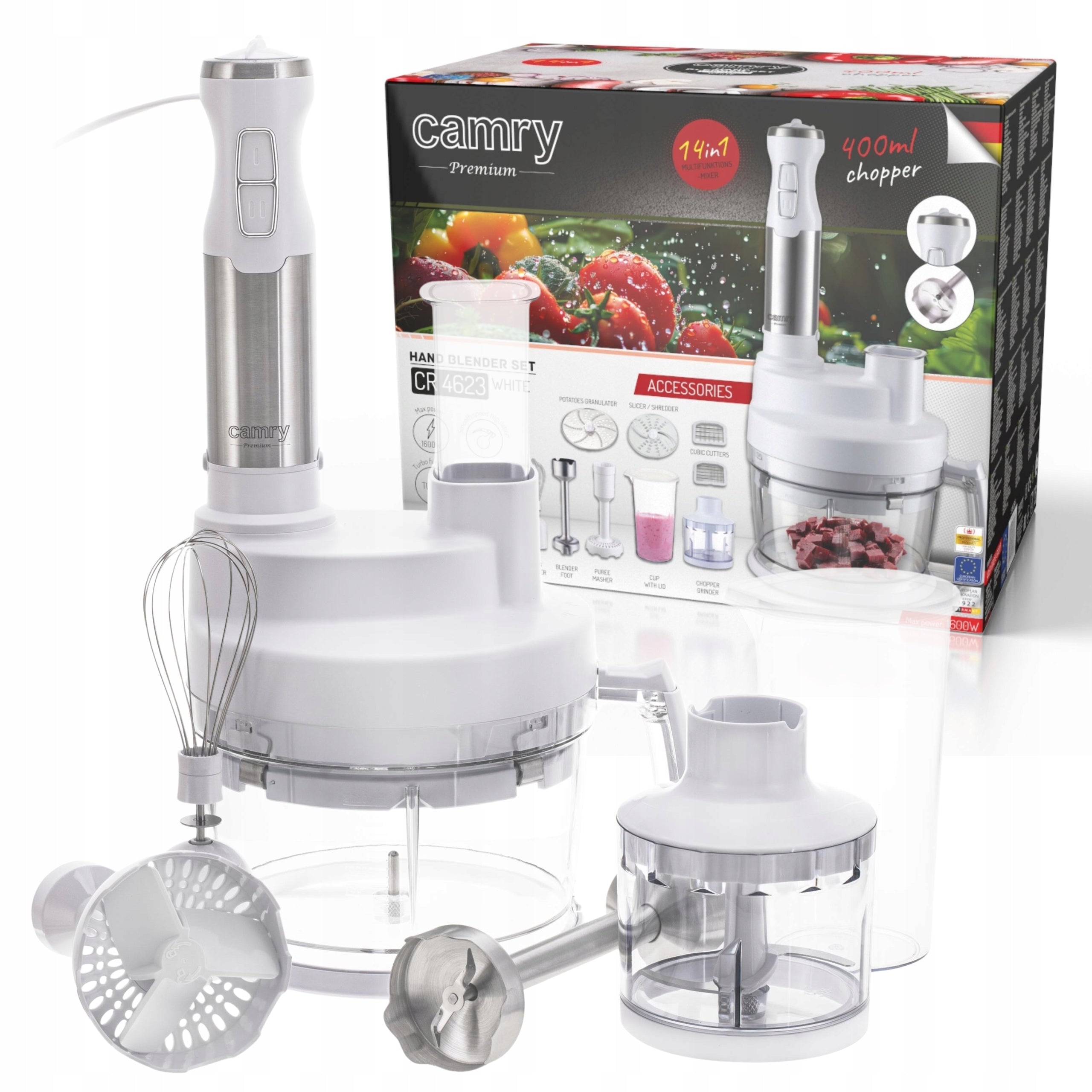 Hand Blender MULTIFUNCTIONAL 1600W Bowl 2L Function Turbo Grater Cutting Manufacturer code CR 4623