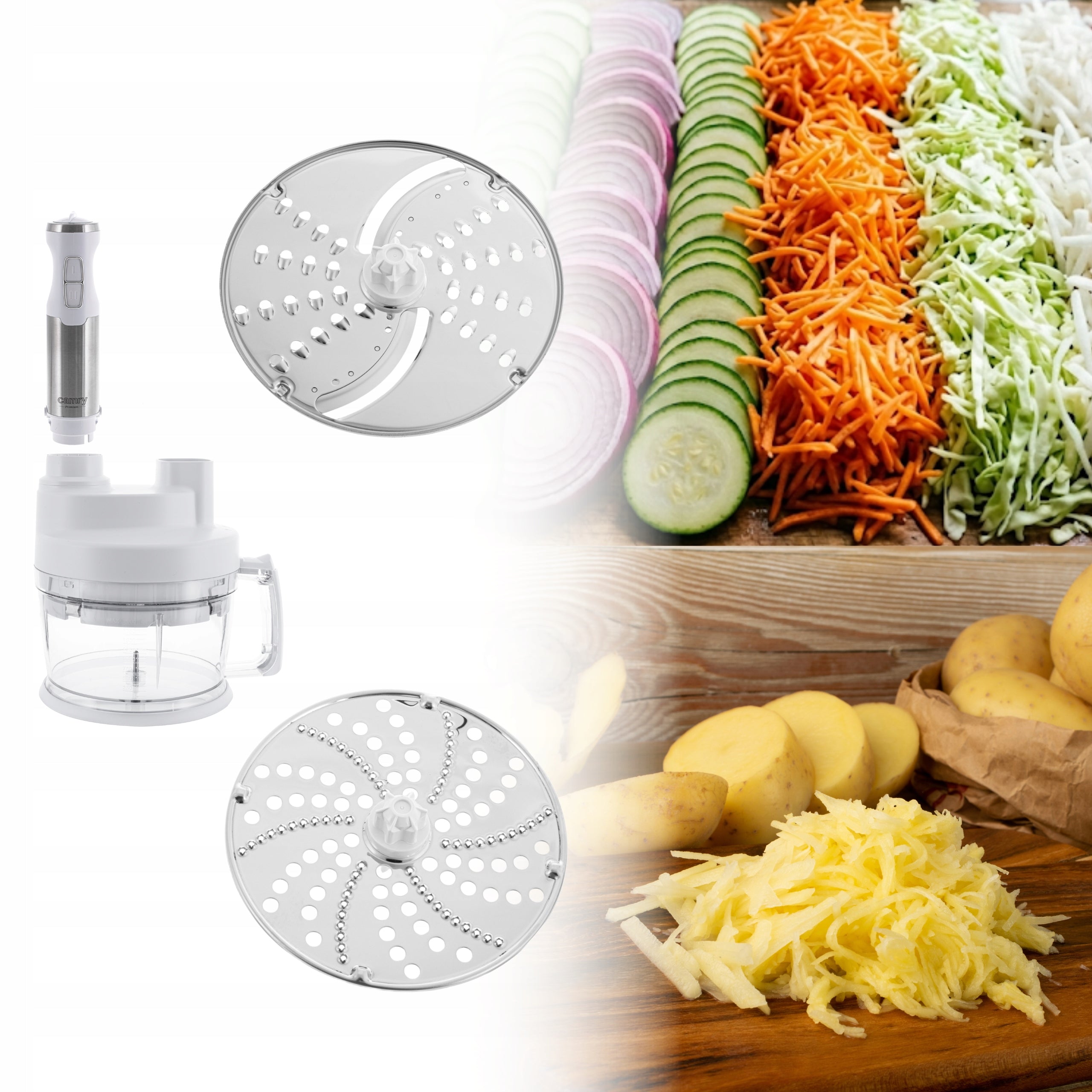 Hand Blender MULTIFUNCTIONAL 1600W Bowl 2L Function Turbo Grater Cutting Power rating 1600 W