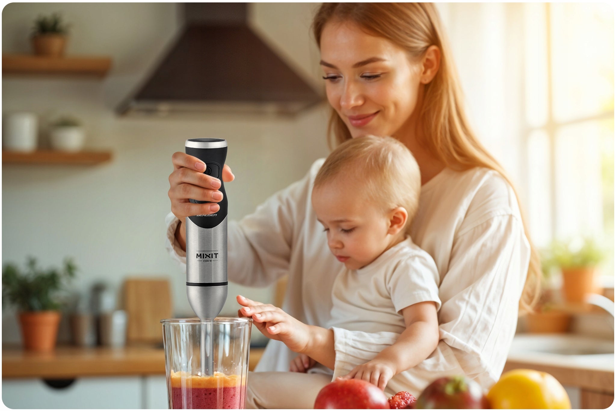 Hand Blender Multifunction Powerful 1500W Titanium Blades 6in1 Berdsen Manufacturer code 375300