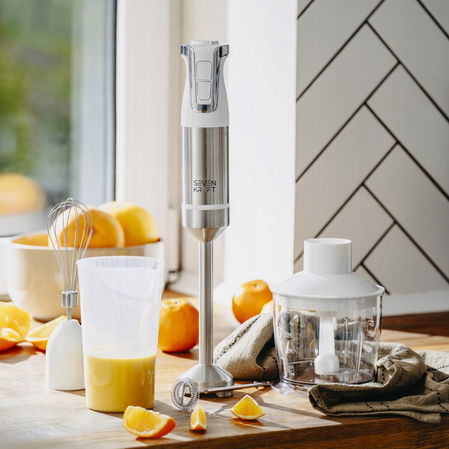 Hand Blender Multifunction Turbo Shredder Mixer Set 5in1 1800W Power rating 1500 W