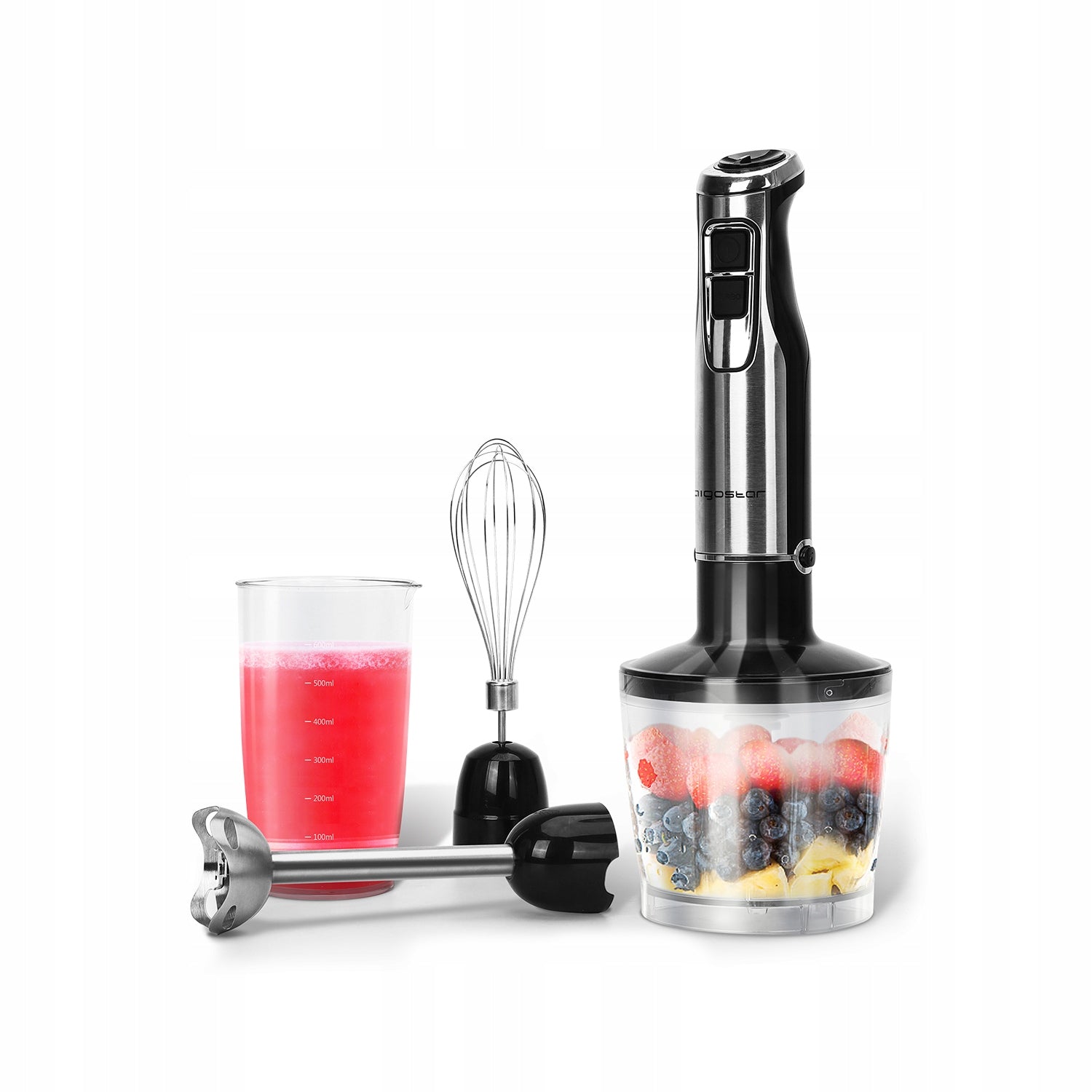 Hand Blender Multifunctional 4in1 Aigostar Buckle STRONG 1000W crushes ice Functions ice crushing grinding stirring