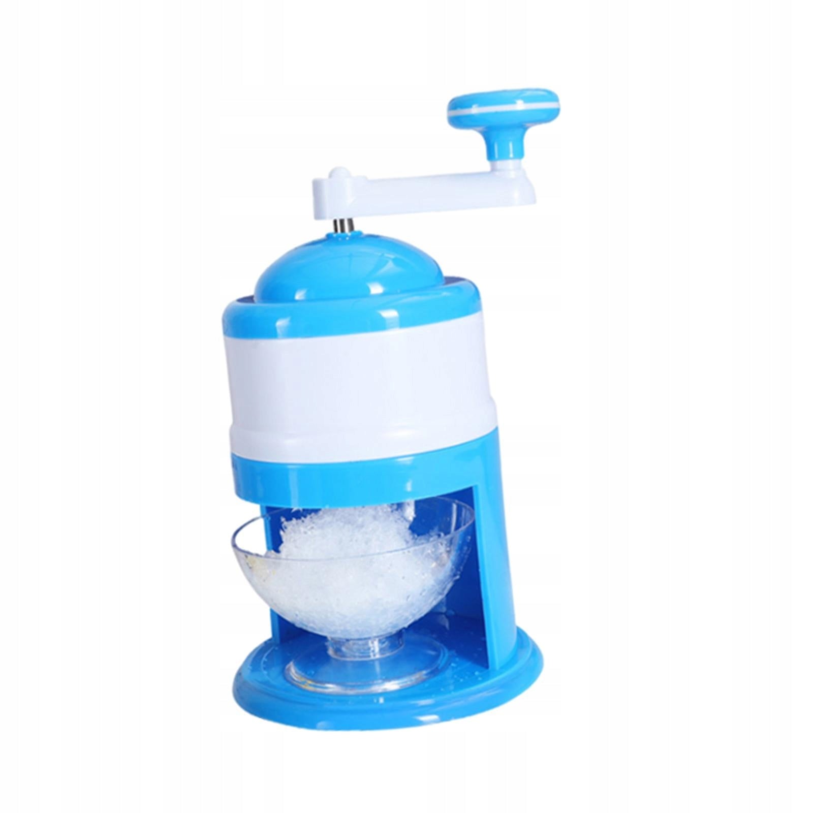 Hand Crank Ice Crusher Convenient Snow Cone Machine for Camping Bars Party Dominant color blue