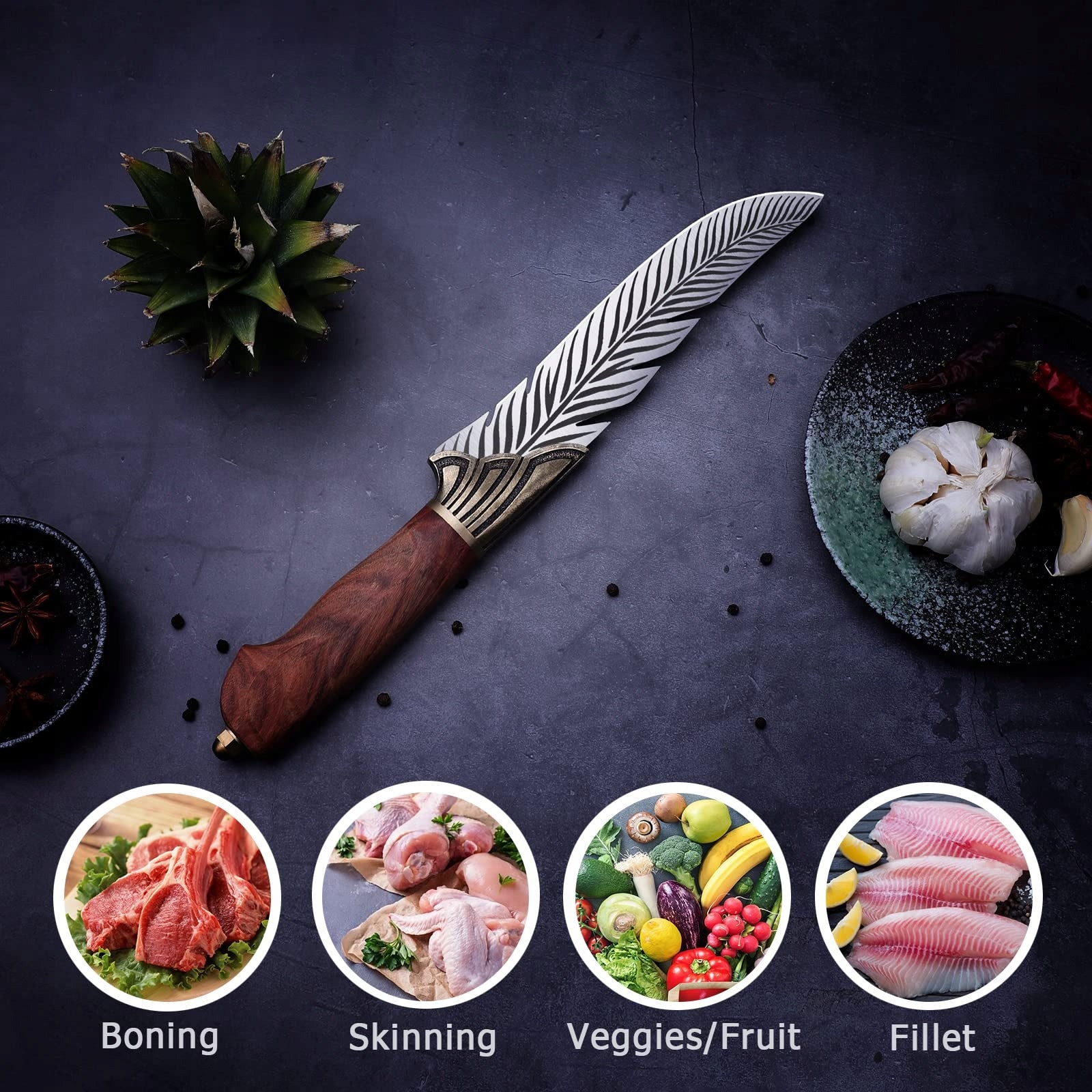 Hand Forged Japanese Chef's Knife Carbon Steel Brand no brand