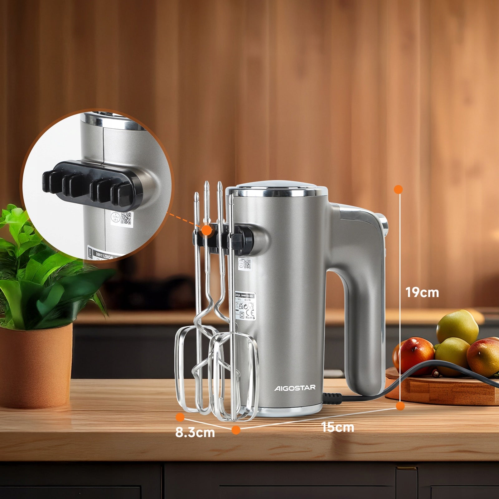 Hand Mixer AIGOSTAR 5 Speeds 400W Manufacturer code 300112XMK