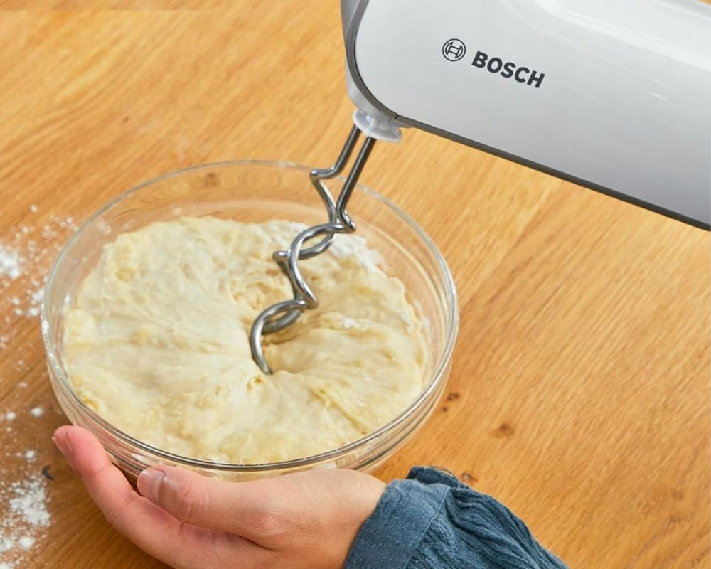 Hand Mixer Bosch MFQ49300 850W White for Mixing Whipping Crimping Brand Bosch