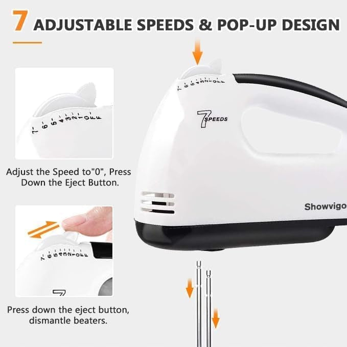 Hand Mixer, Electric Hand Mixer, 7-Stage Hand Mixer Brand no brand
