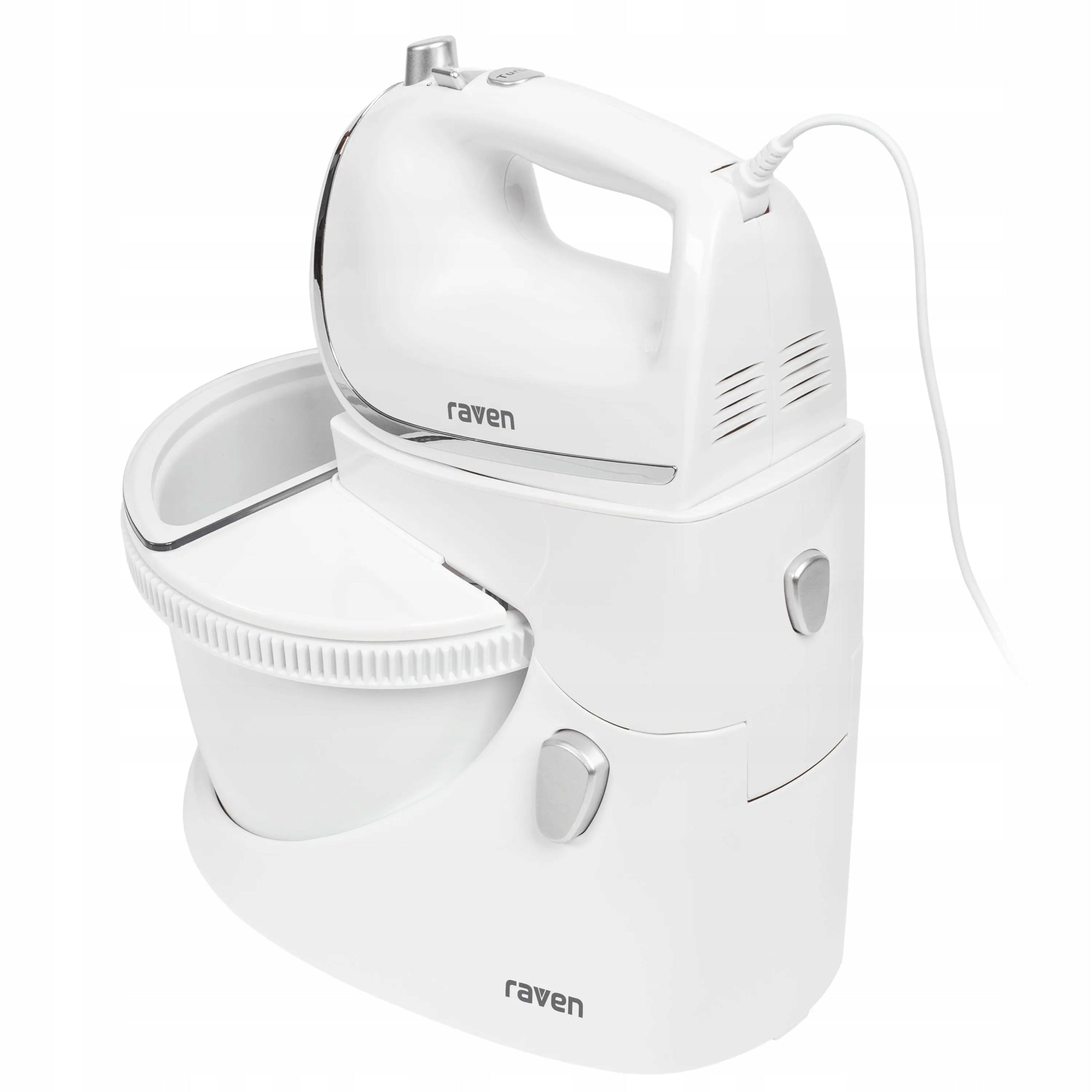Hand Mixer RAVEN EMM001X 450W Turbo Rotating Bowl 2,5L Hooks Spatula Manufacturer code EMM001X
