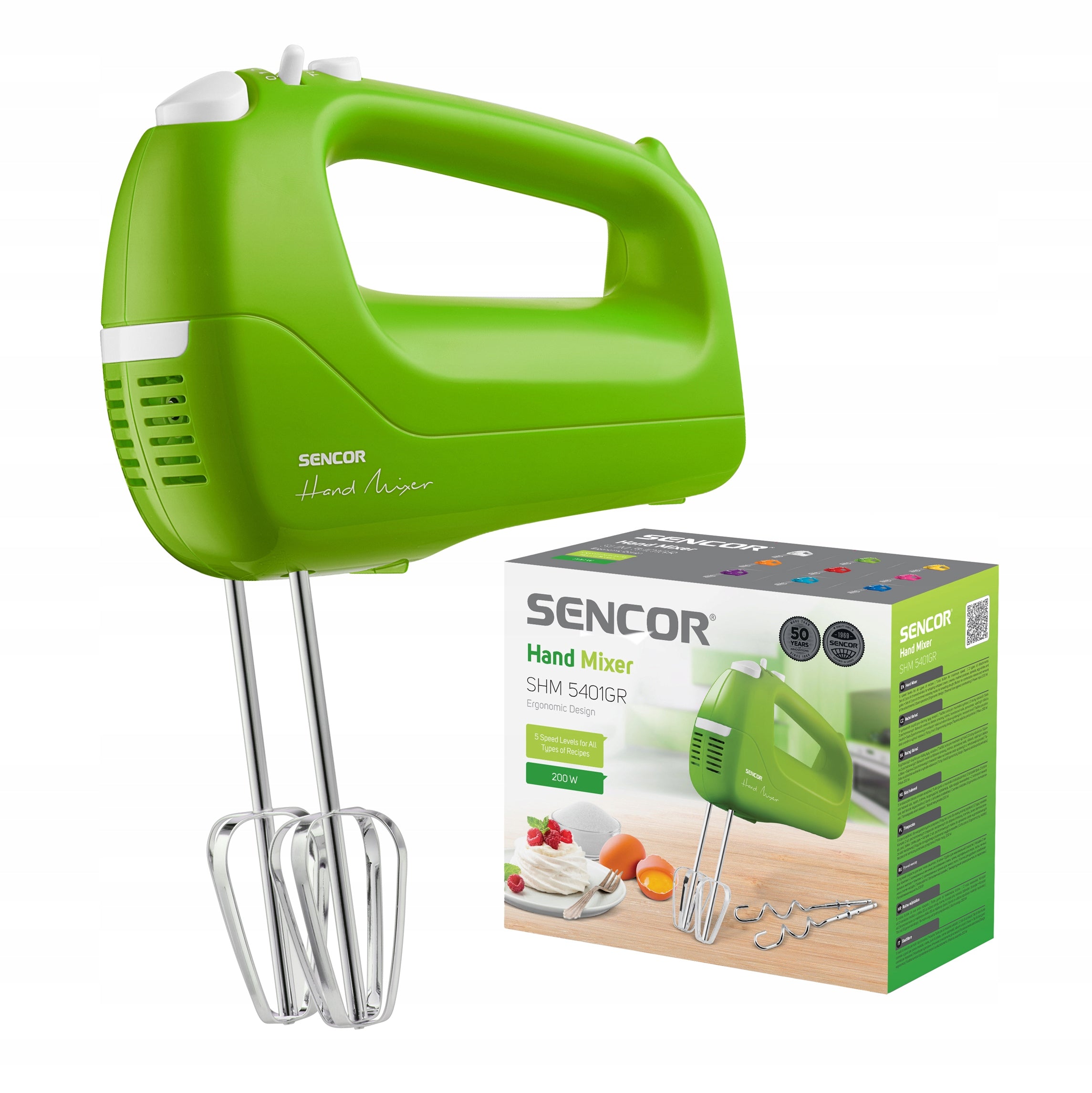Hand Mixer Sencor SHM5401GR 5 Gears 200W TURBO