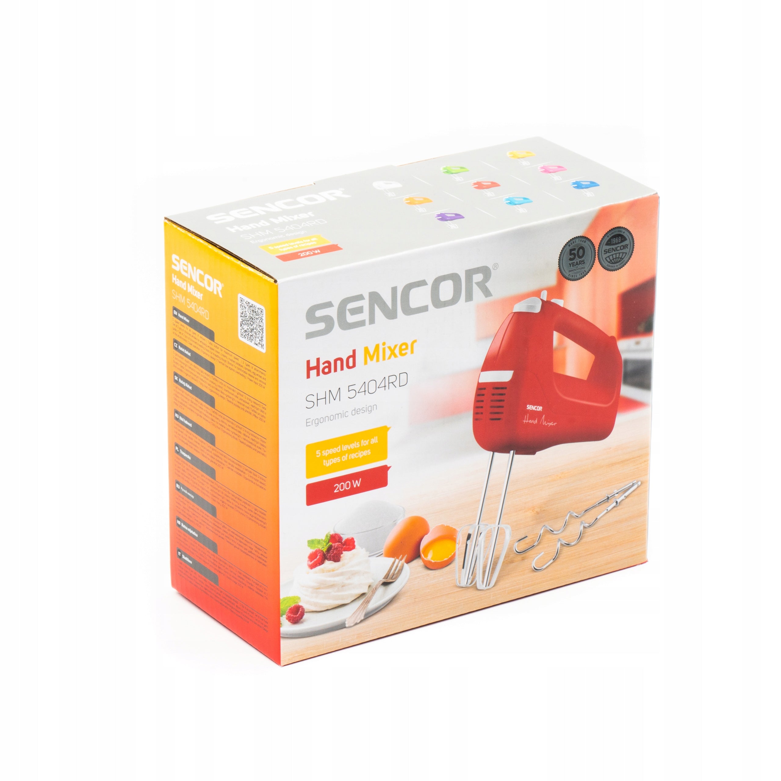 Hand Mixer Sencor SHM5404RD 5 Gears 200W TURBO Packaging status original