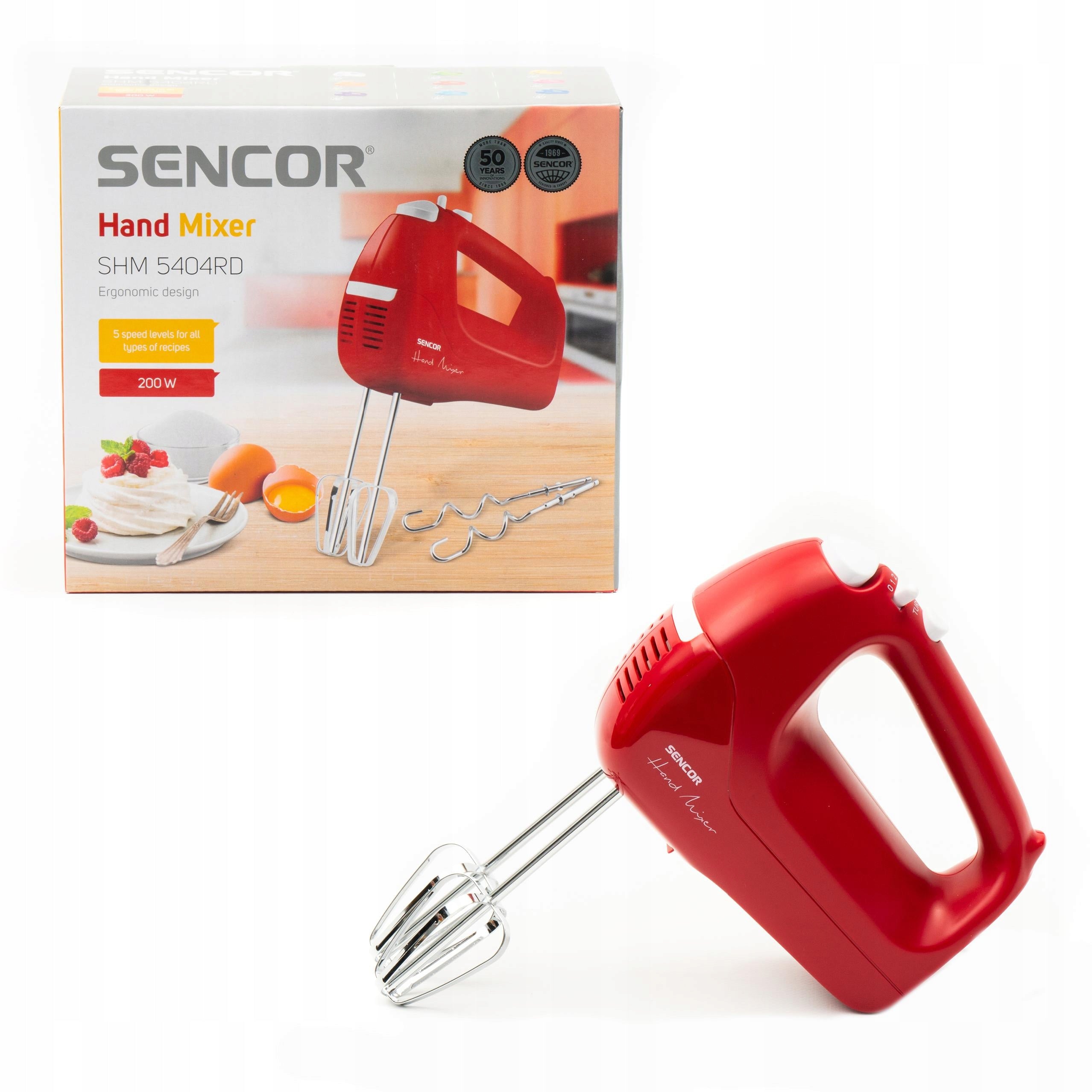 Hand Mixer Sencor SHM5404RD 5 Gears 200W TURBO