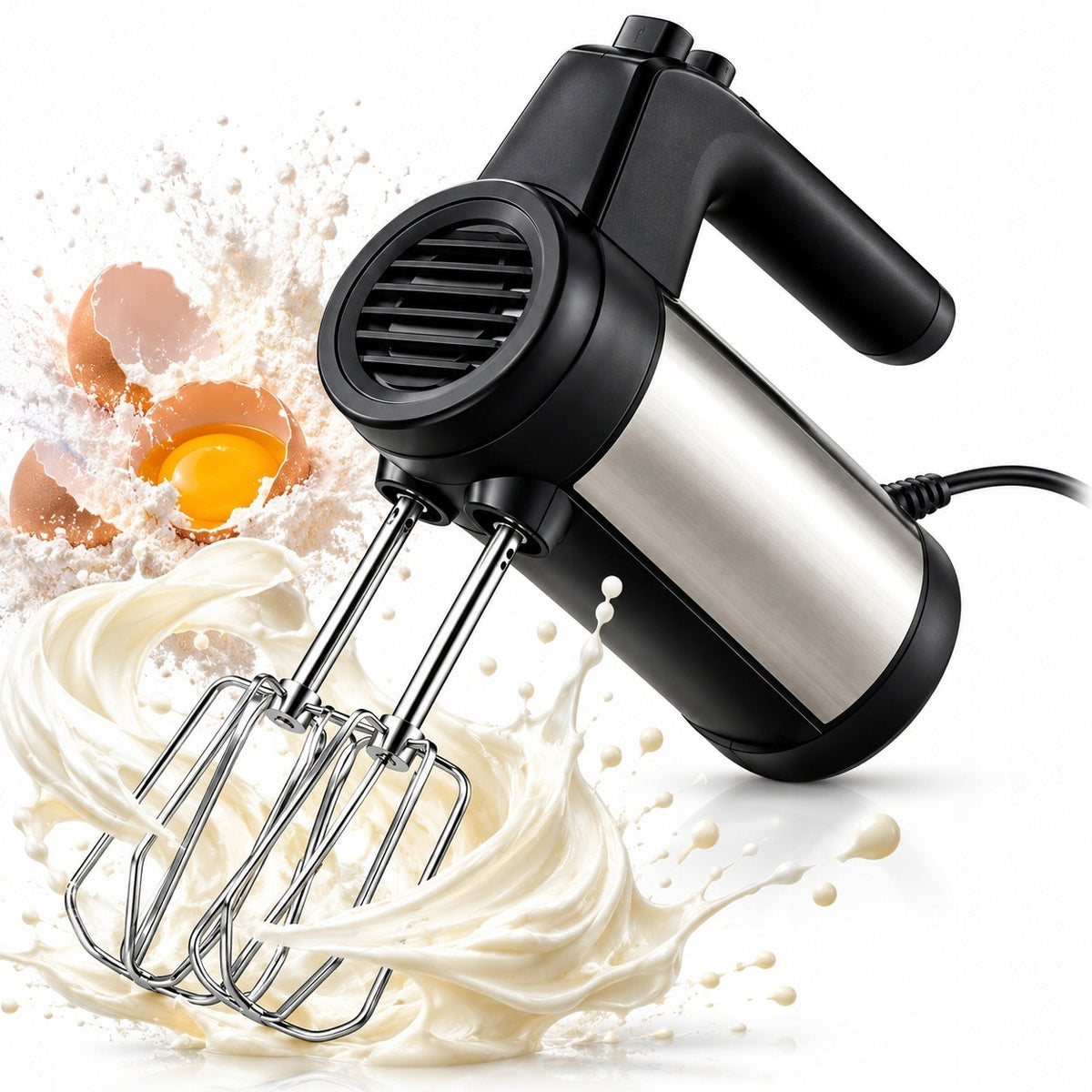 Hand Mixer SilverCrest SHM 500 A1 Silver 5 Speed Slow Speed Turbo