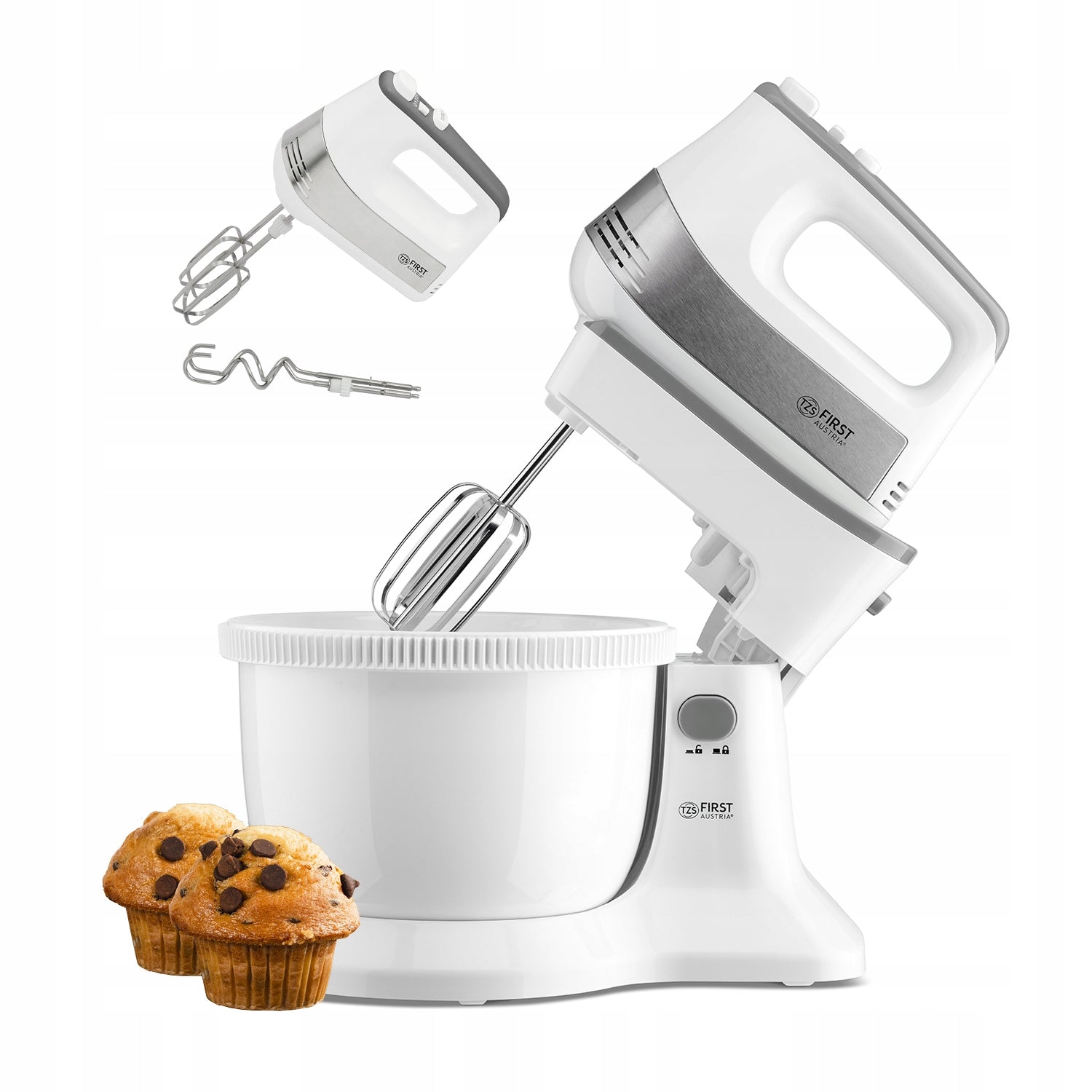 Hand Mixer TZS First Austria FA-5257-3 With Rotary Bowl 3,4L 2in1 500W