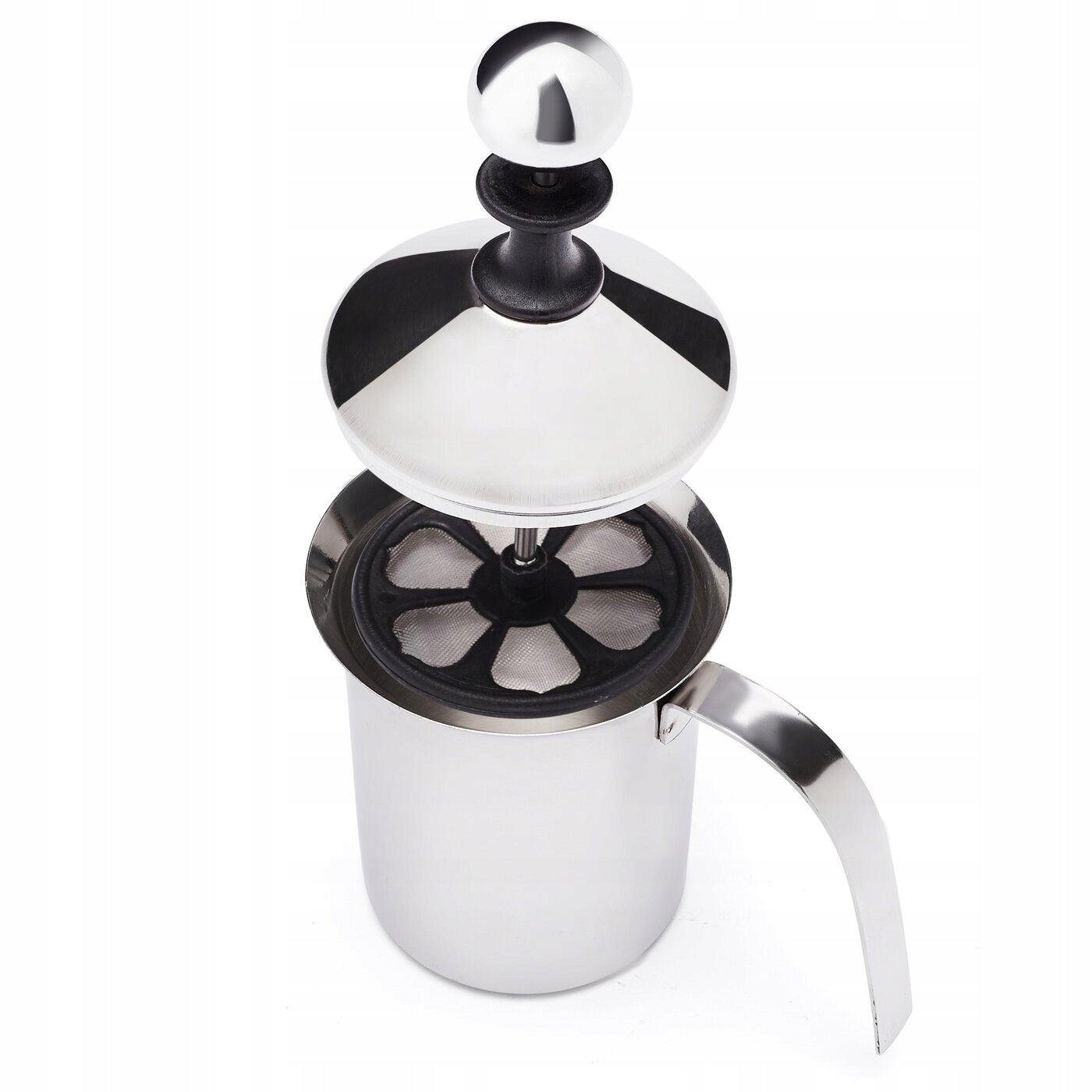Hand beater MILK FROTHER latte cappucino 0,8L stainless steel Ball