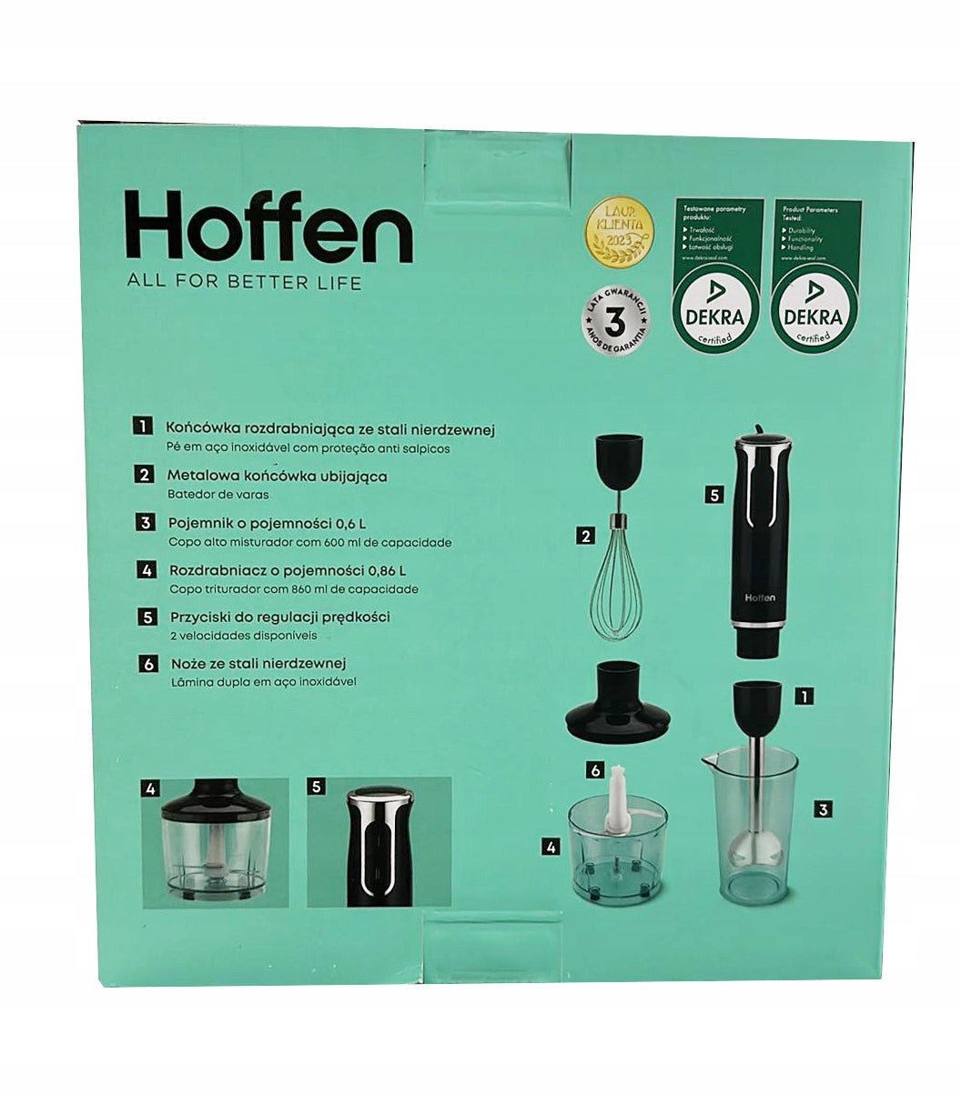 Hand blender 3in1 Hoffen black Manufacturer code HB809-800