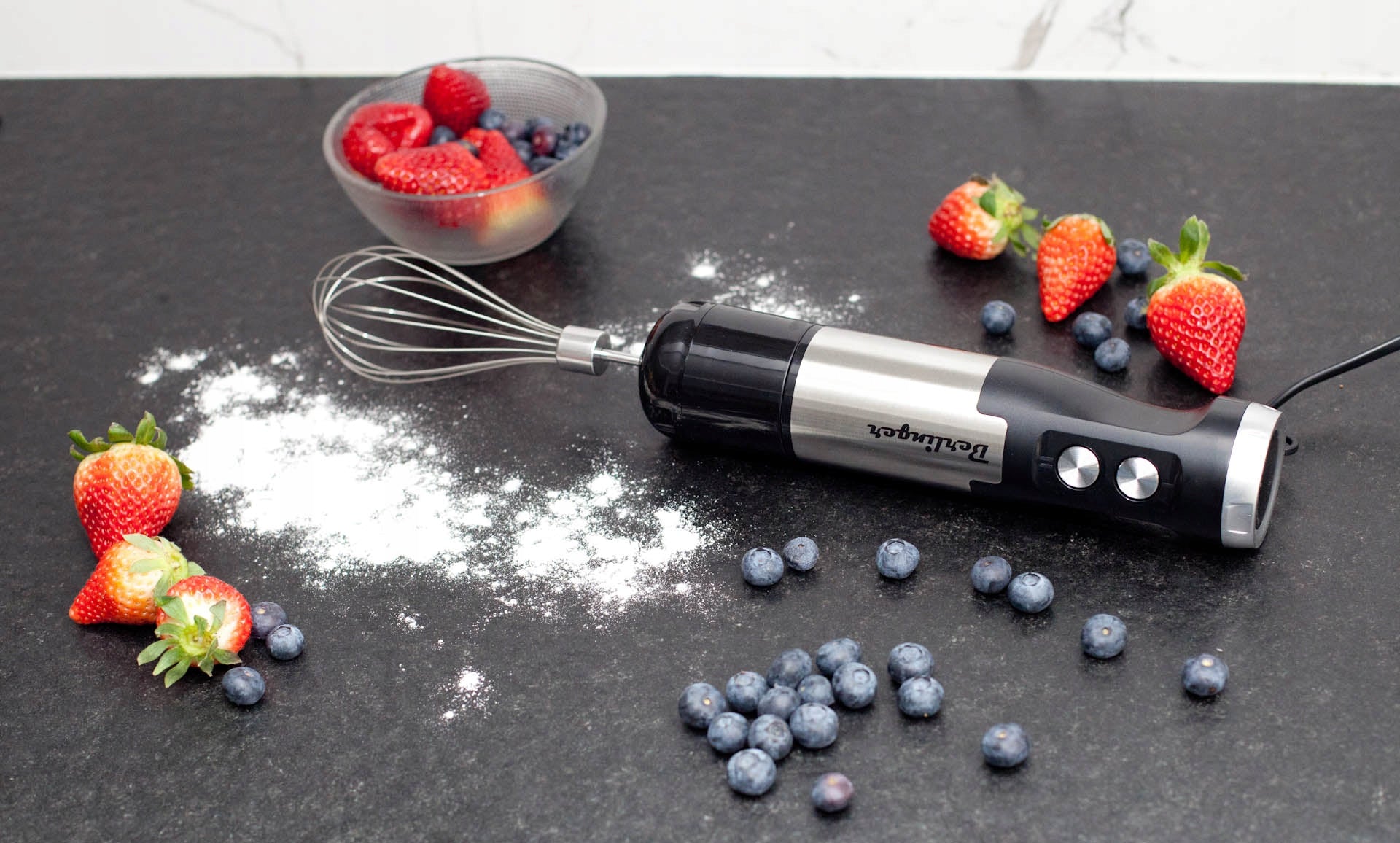 Hand blender food processor 1250W | metal mixer, malaxer, whisks Dominant color silver/gray