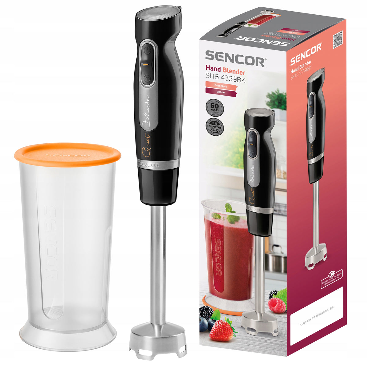 Hand blender smoothie POWERFUL 800W TURBO black Sencor SHB 4359BK-EUE3