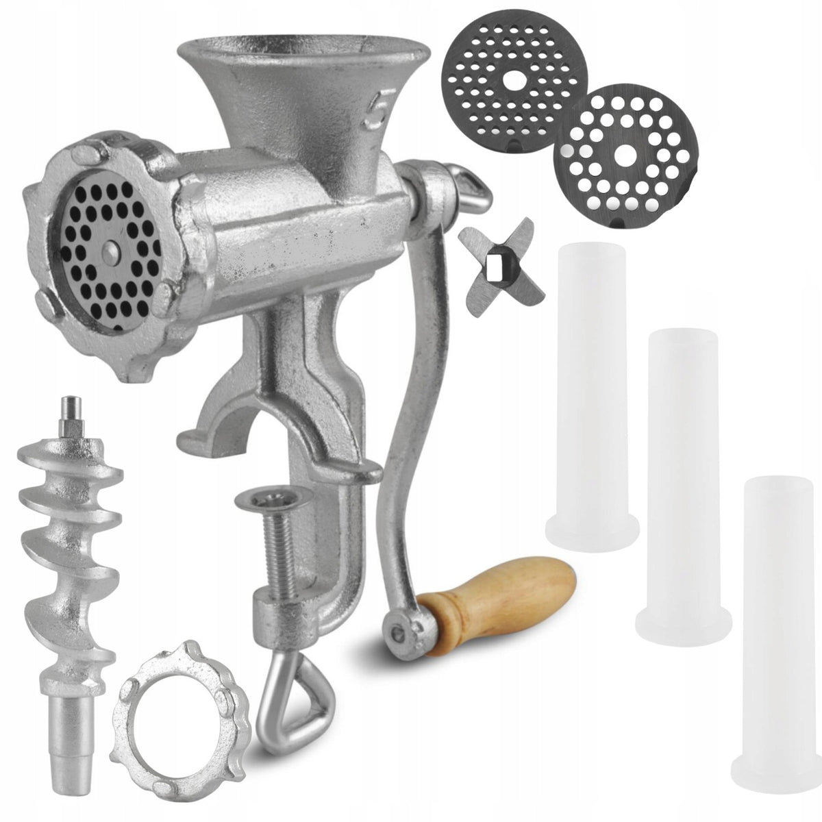 Hand grinder For grinding meat cast iron funnel strainer stuffer No. 8