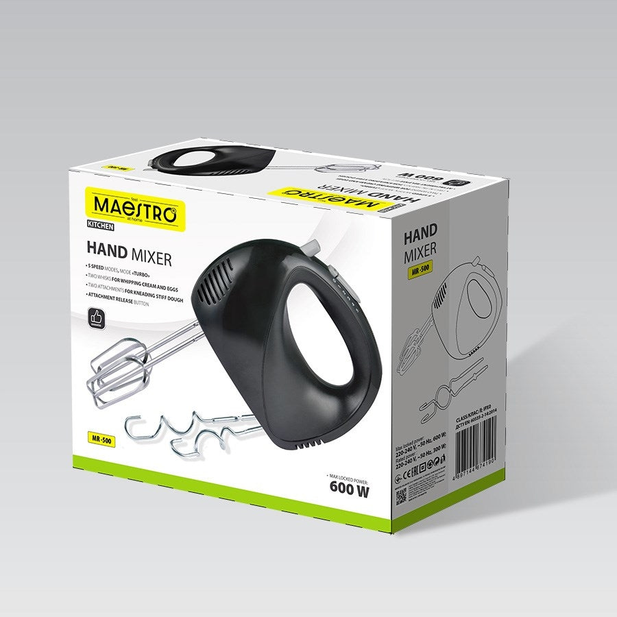 Hand mixer 600W MR-500 MAESTRO Product weight with unit packaging 1.07 kg