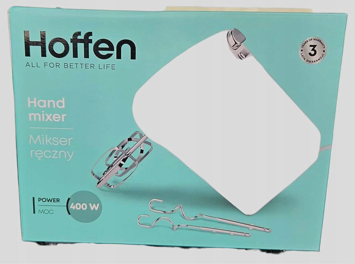 Hand mixer Hoffen 400W WHITE Speed control Interchangeable tips