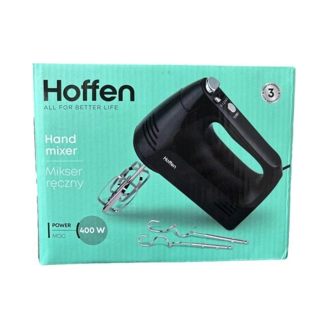 Hand mixer Hoffen 400W black speed control interchangeable tips