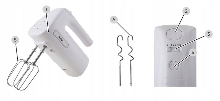 Hand mixer Hoffen HM-4071 300 W white EAN (GTIN) 5905118028920