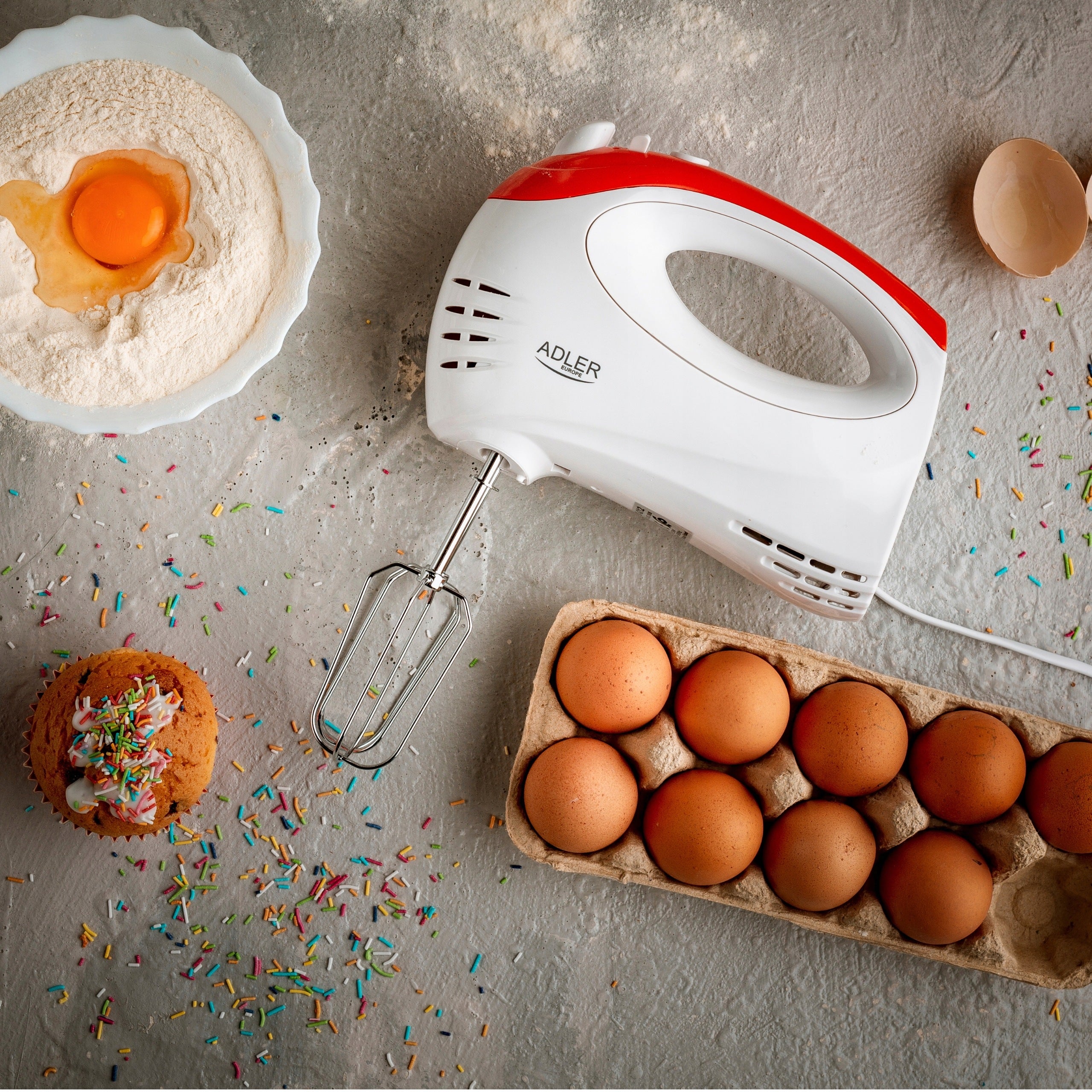 Hand mixer food processor 550W turbo 5 speed with blending cap Manufacturer code Mikser z nasadką blendującą 4212