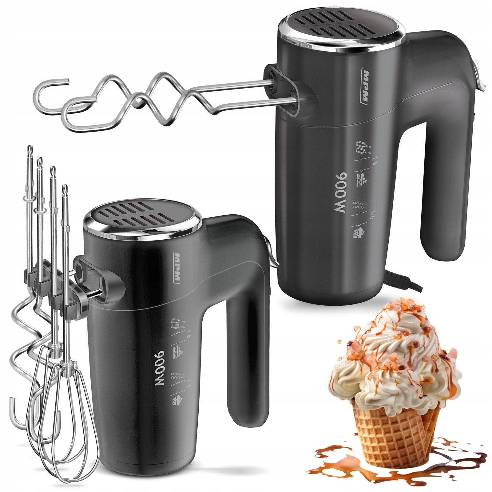 Hand mixer powerful turbo MPM MMR-23 900 W