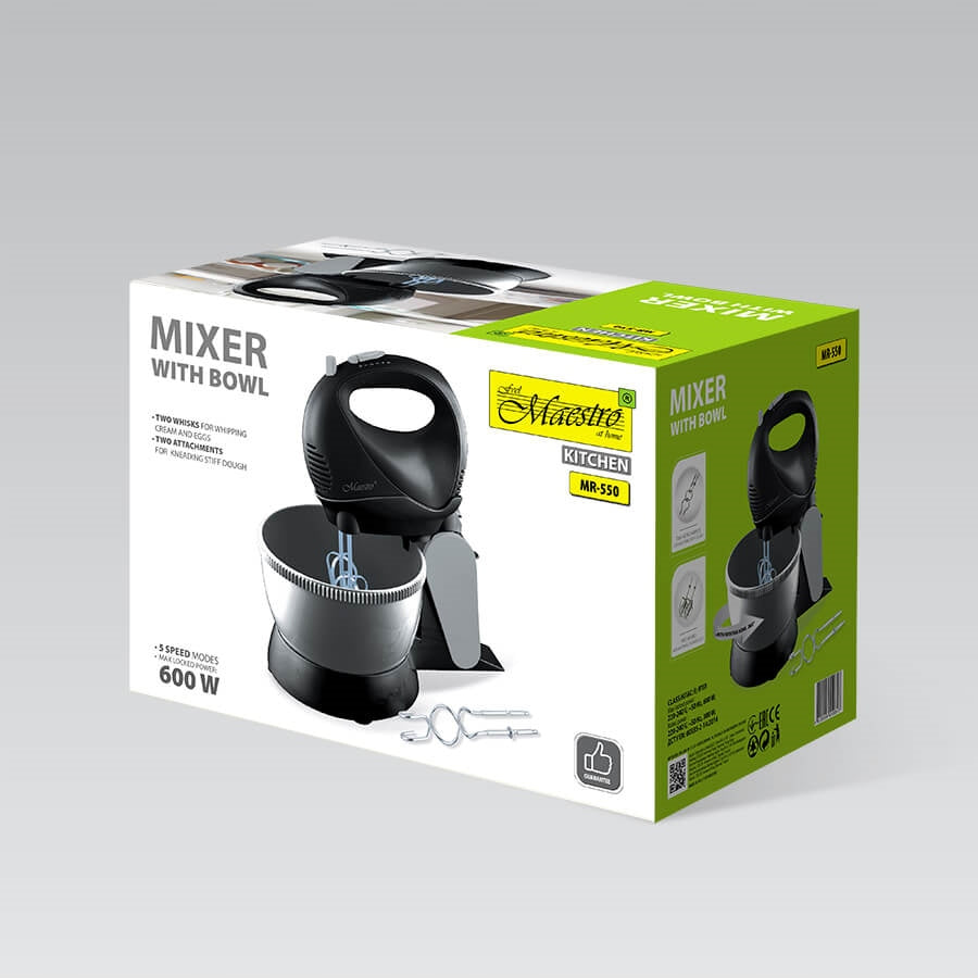 Hand mixer with rotary bowl 600W MAESTRO MR-550 Packaging status original