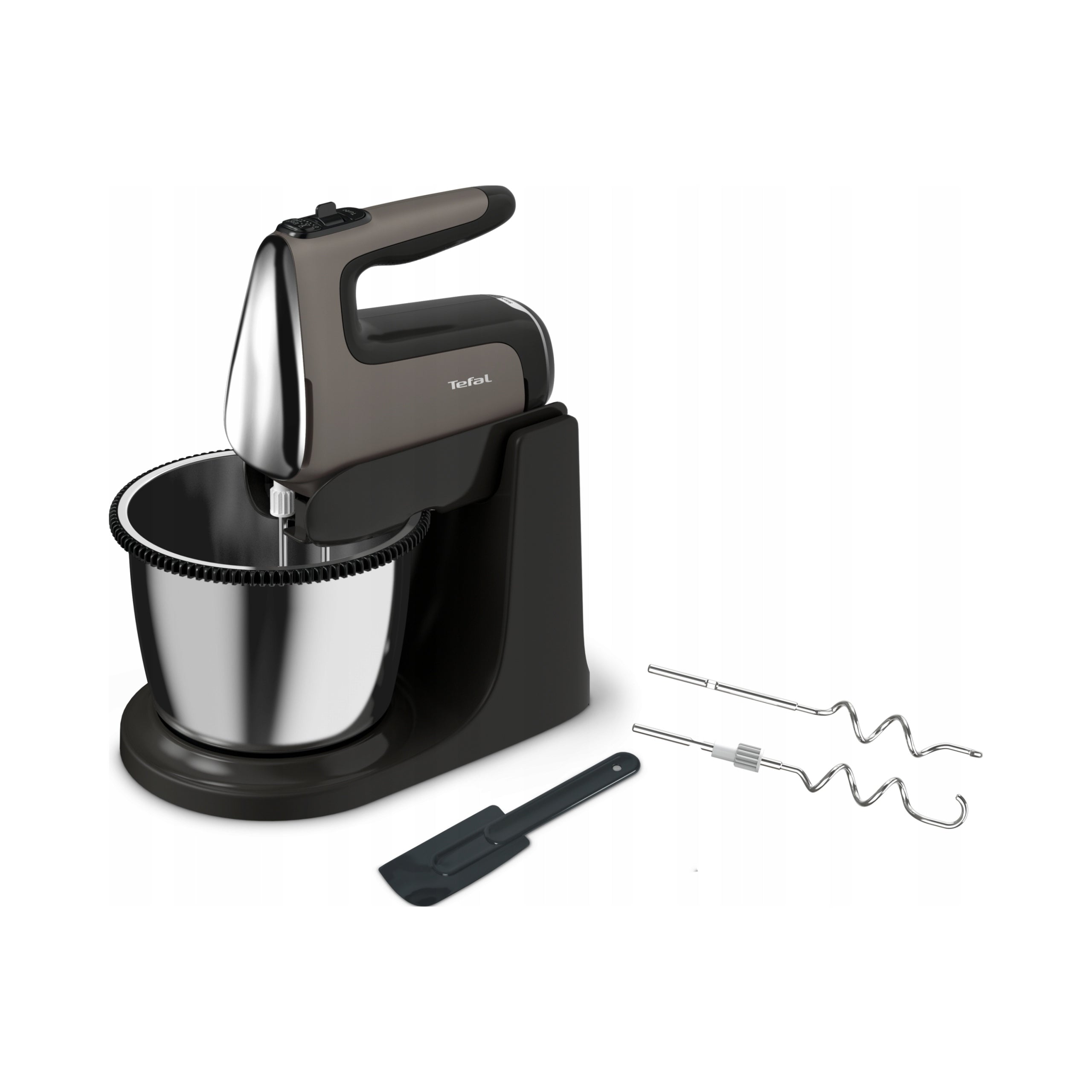 Hand mixer with rotary bowl Tefal Powermix Silence HT654E 600W Black