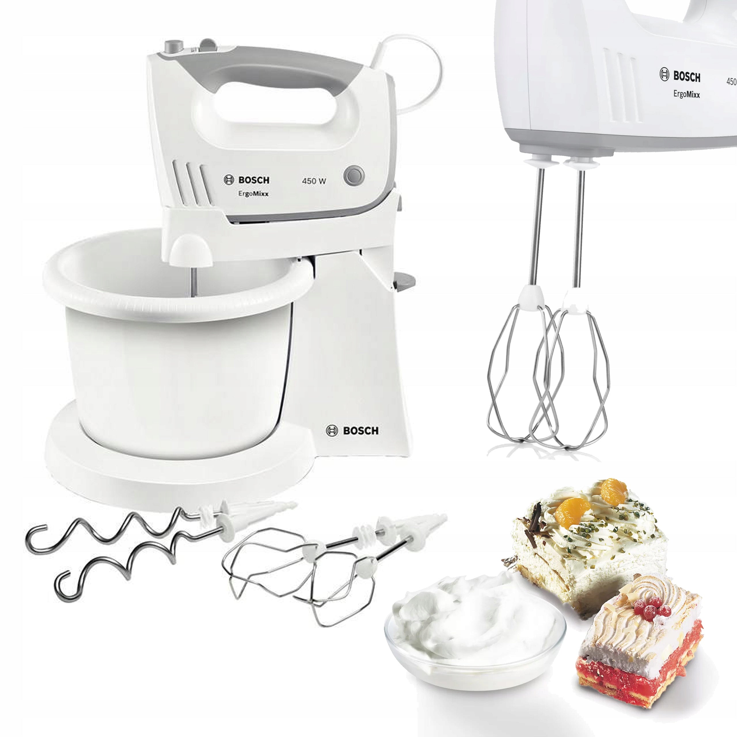 Hand mixer with stand and bowl Bosch MFQ36460 450W 5 speed Turbo