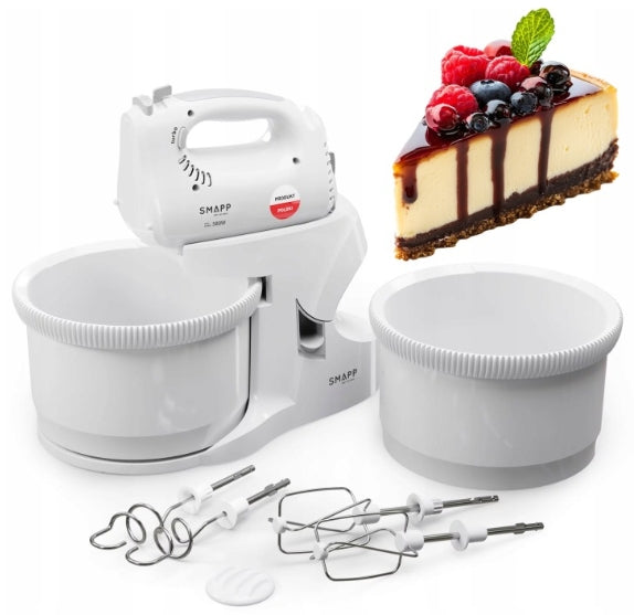Hand mixer with two bowls 451.66 SMAPP Zelmotor 3,3L 580W white