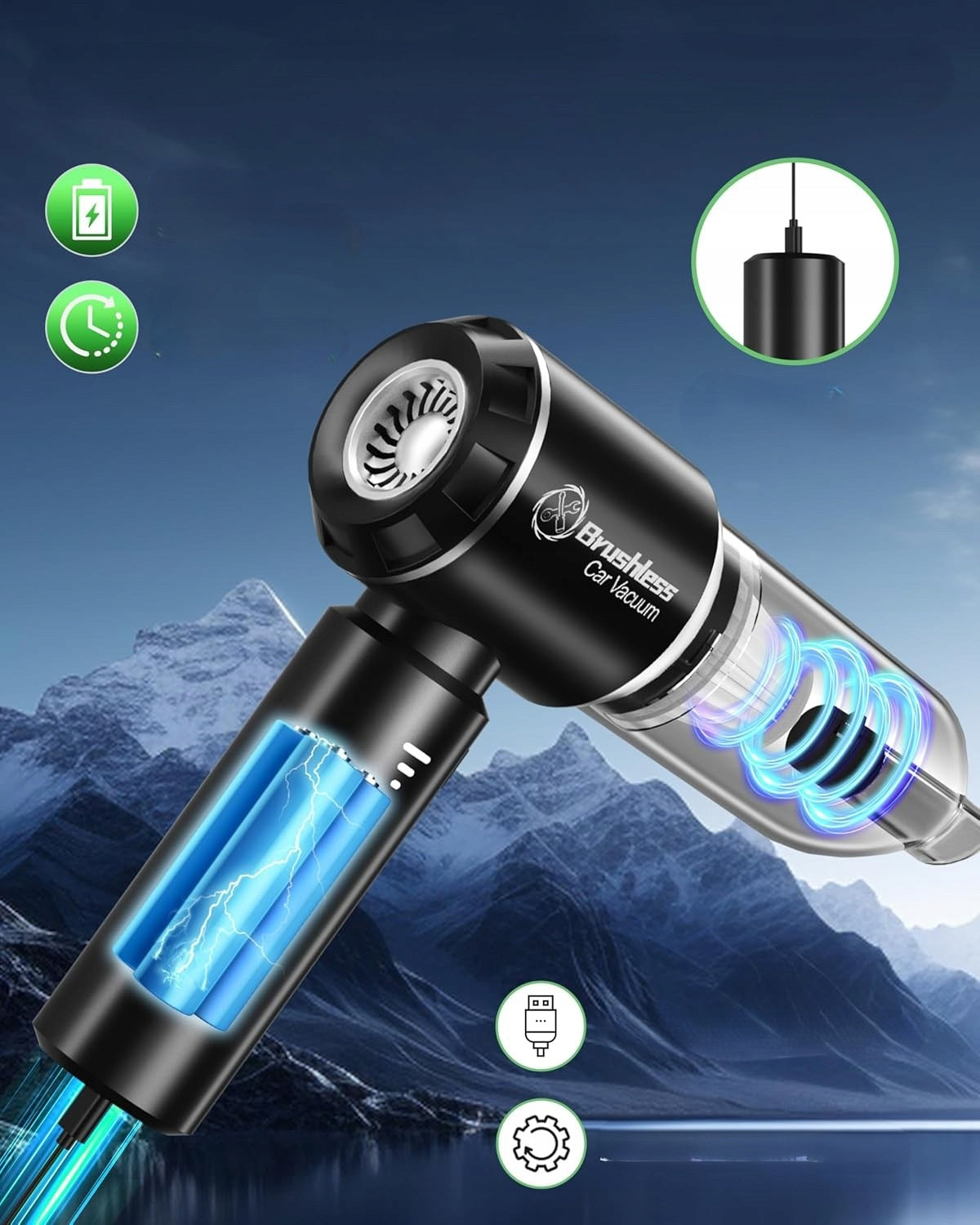 Handheld Cordless Mini Brushless Vacuum Cleaner 4in1 18000PA Brand no brand