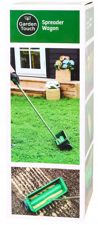 Handheld Grass Seeder On Wheels Folding For Spreading Garden Fertilizer Packaging status original