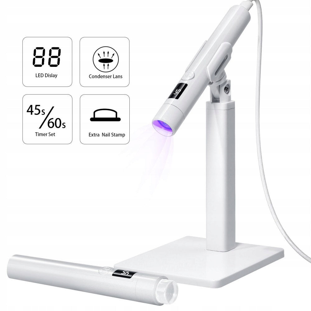 Handheld Nail Lamp with Tripod Portable Wireless Dryer for Manicure Packaging status original