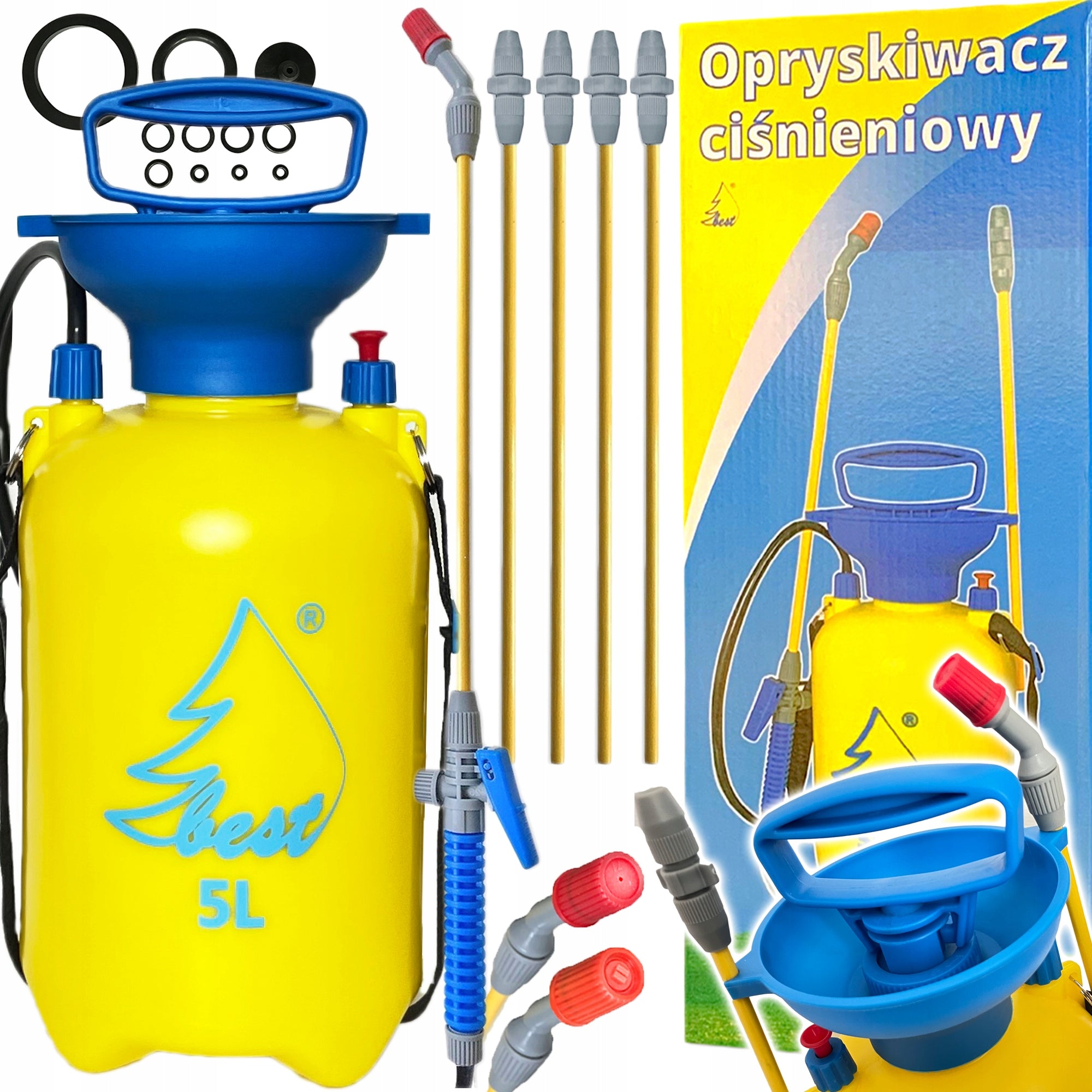 Handheld Pressure Sprayer BEST Poland 5L Long Modular Lance 220 cm