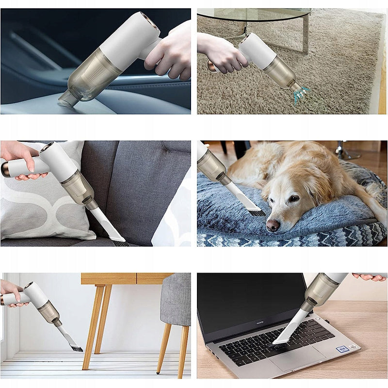 Handheld Vacuum Cleaner WIRELESS Home Car Hair Filter Hepa Tips White Manufacturer code odkurzacz bezprzewodowy ręczny filtr hepa