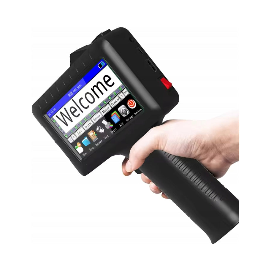 Handheld inkjet spittoon printer for EAN QR code date marking